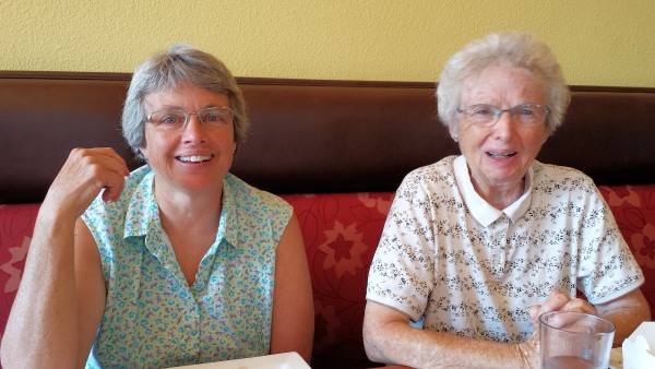 Susan Schmidlin and Aunt Margret at Writers in the Grove Lunch.
