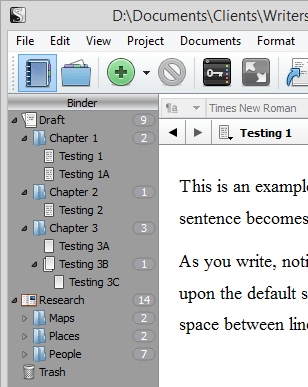 Scrivener - Binder Organization - Adding Folders to Research Binder - Lorelle