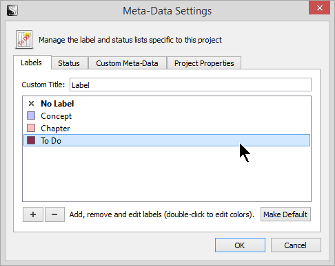 Scrivener - Meta-Data - Labels - Lorelle VanFossen