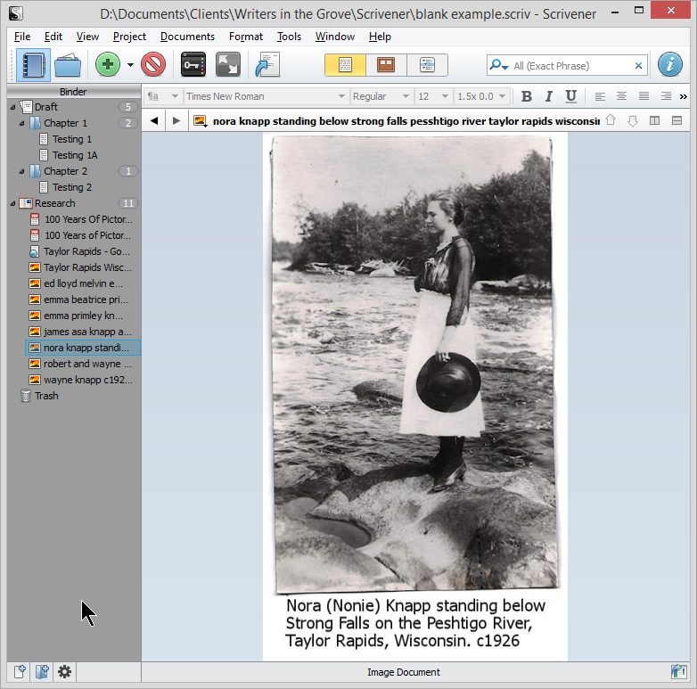 Scrivener - Research - Add photographs and images - Lorelle VanFossen