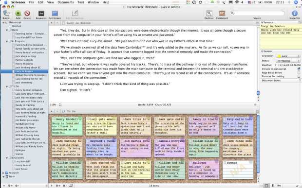 Scrivener example from Autostraddle